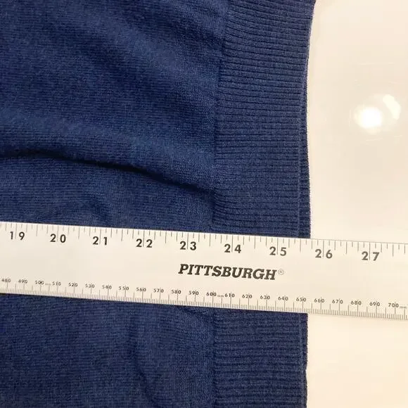 NWOT BROOKS BROTHERS Sweater Men M Navy Merino-Wool V-Neck Long-Sleeve - Picture 8 of 9